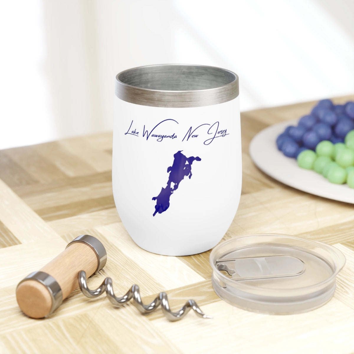 New Jersey Lake Wawayanda  Wine Tumbler lifestyle view