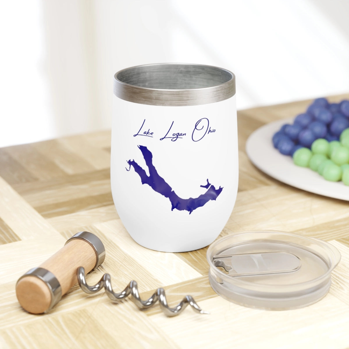 Ohio Lake Logan  Wine Tumbler lifestyle view