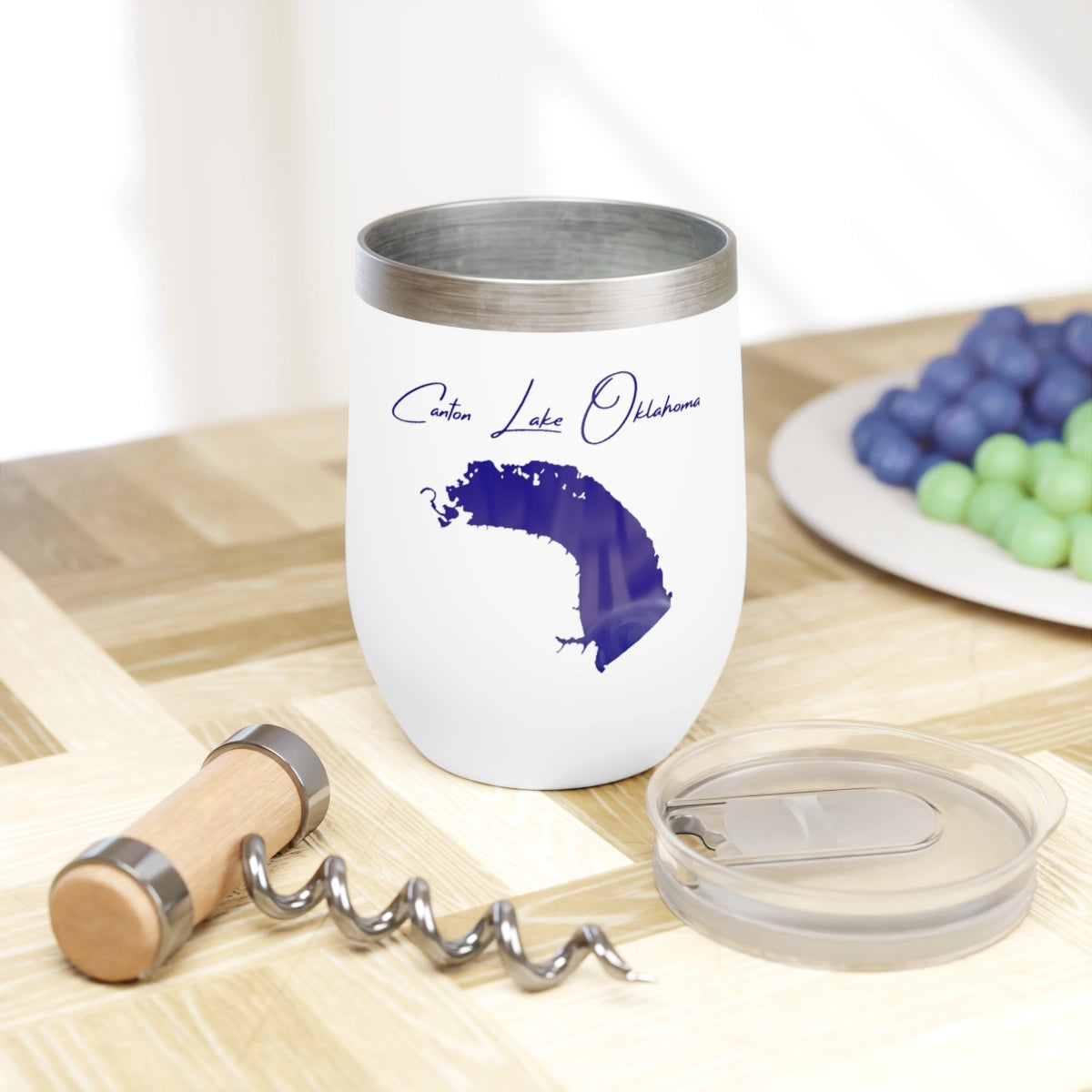 Oklahoma Canton Lake  Wine Tumbler lifestyle view