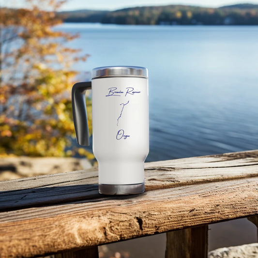 lifestyle image of Brownlee Reservoir Oregon Travel Mug