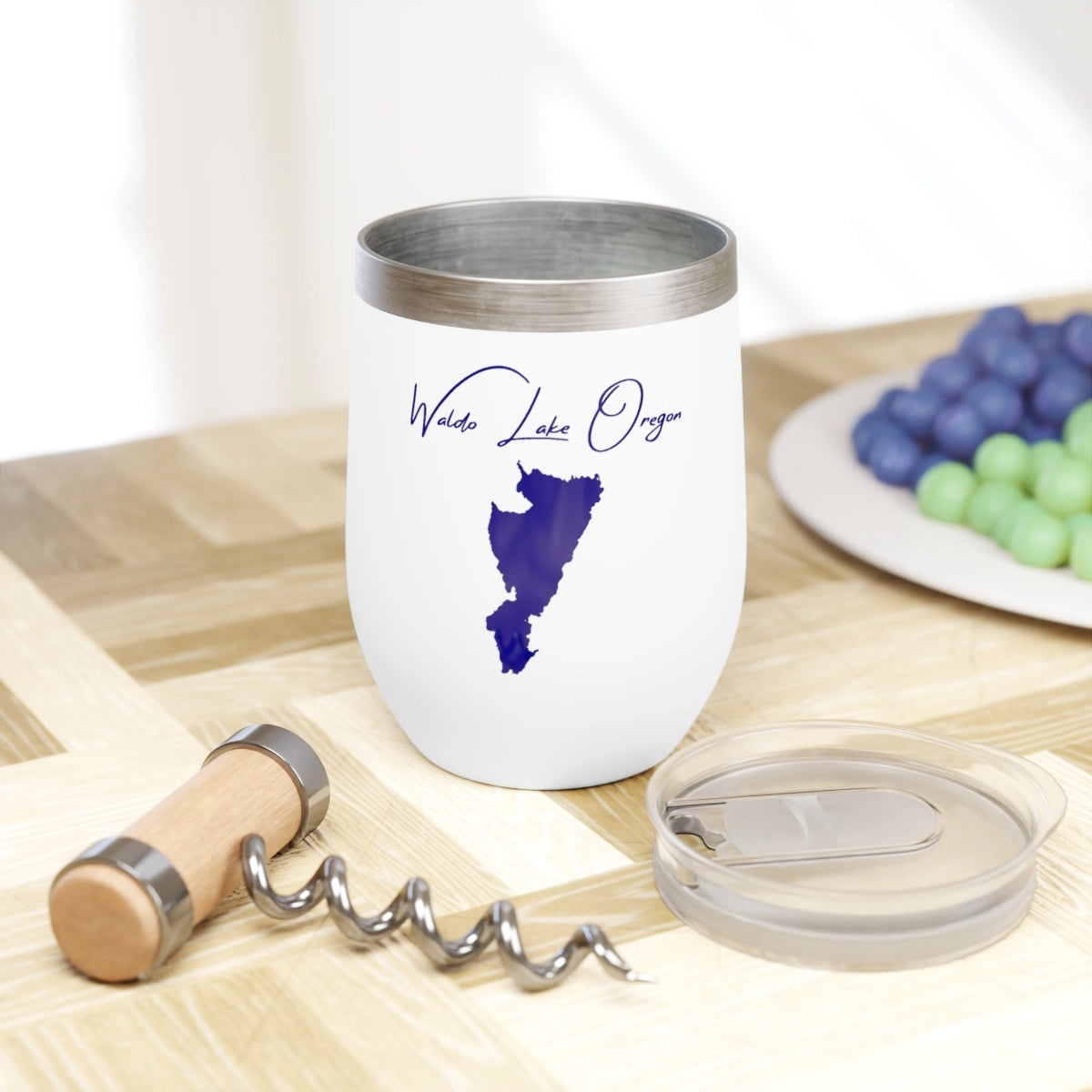 Oregon Waldo Lake  Wine Tumbler lifestyle view