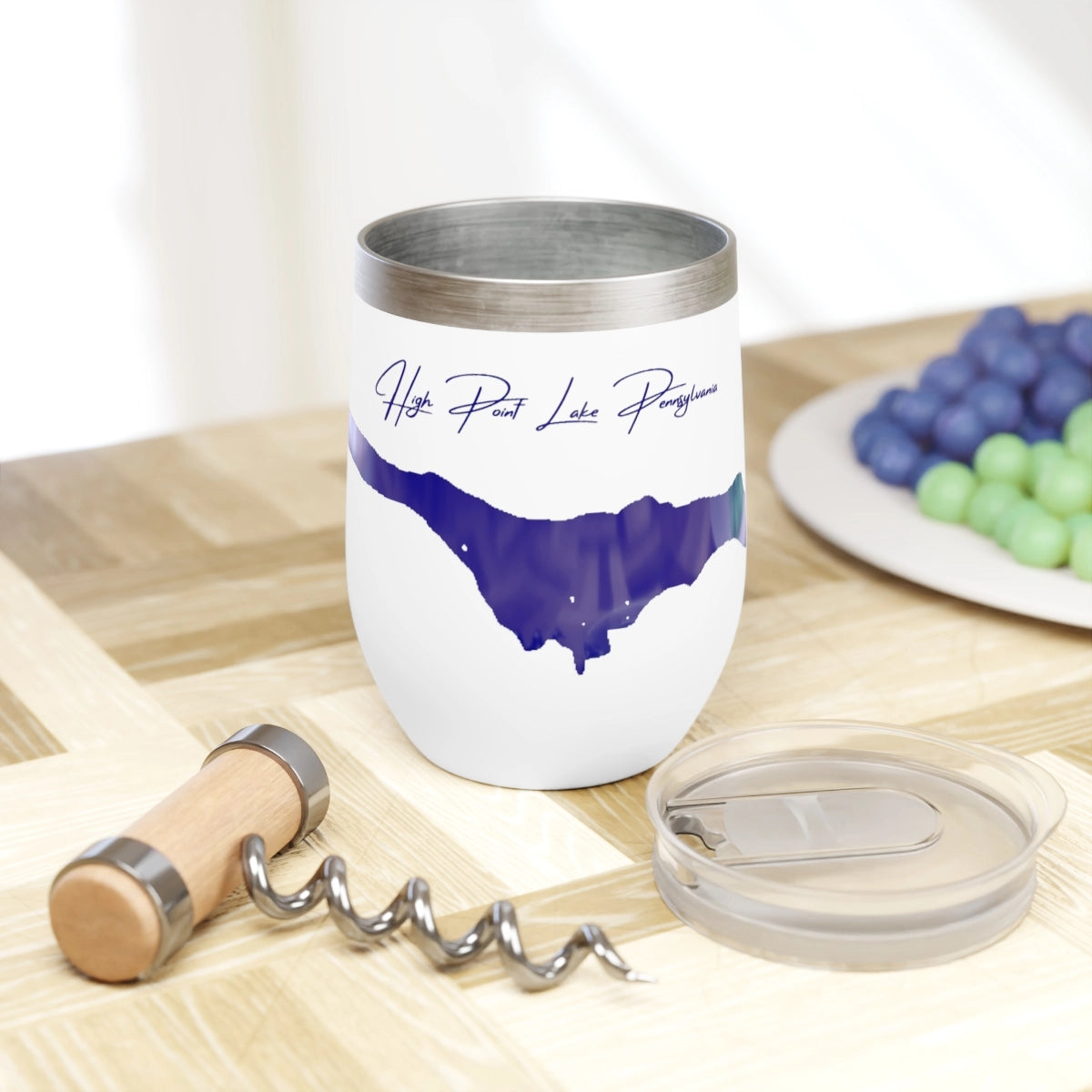 Pennsylvania High Point Lake  Wine Tumbler lifestyle view