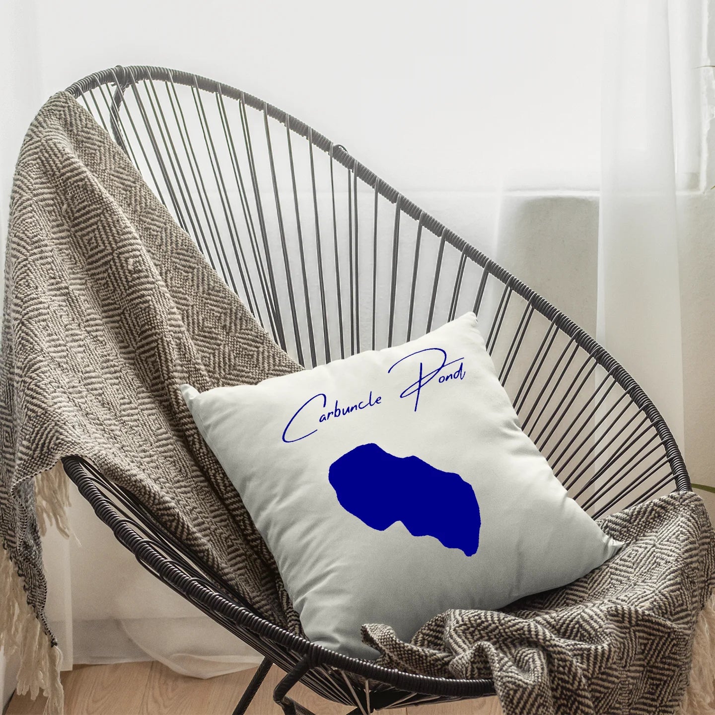 Rhode Island Carbuncle Pond  Pillow lifestyle view