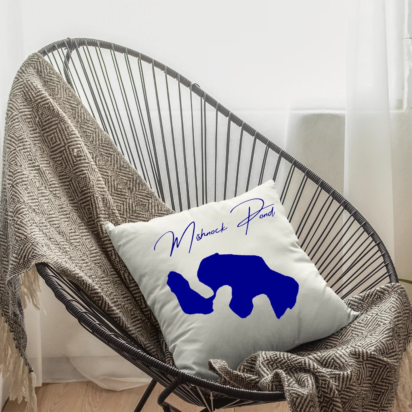 Rhode Island Mishnock Pond  Pillow lifestyle view