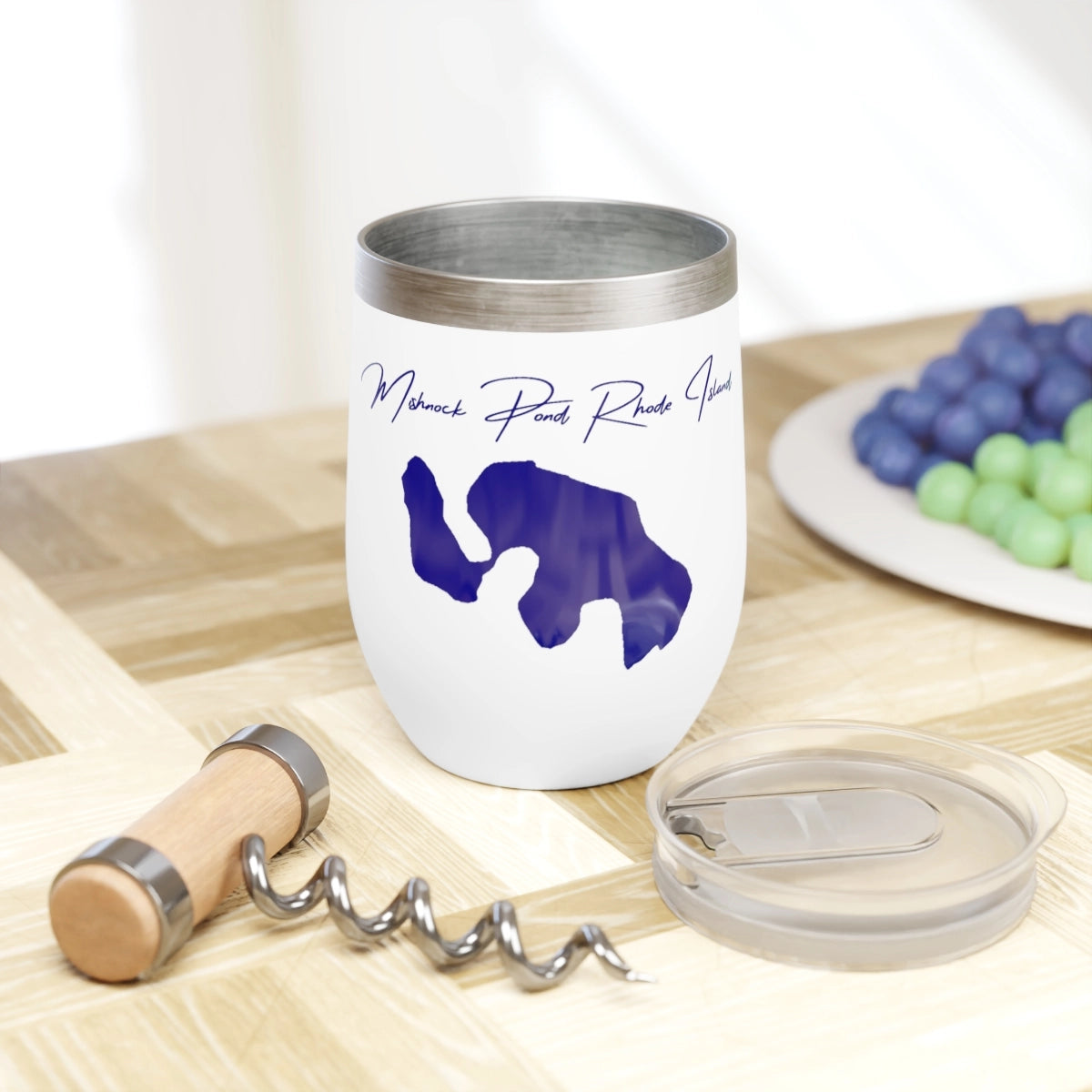 Rhode Island Mishnock Pond  Wine Tumbler lifestyle view