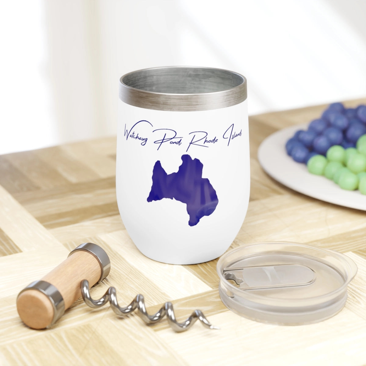 Rhode Island Watchaug Pond  Wine Tumbler lifestyle view