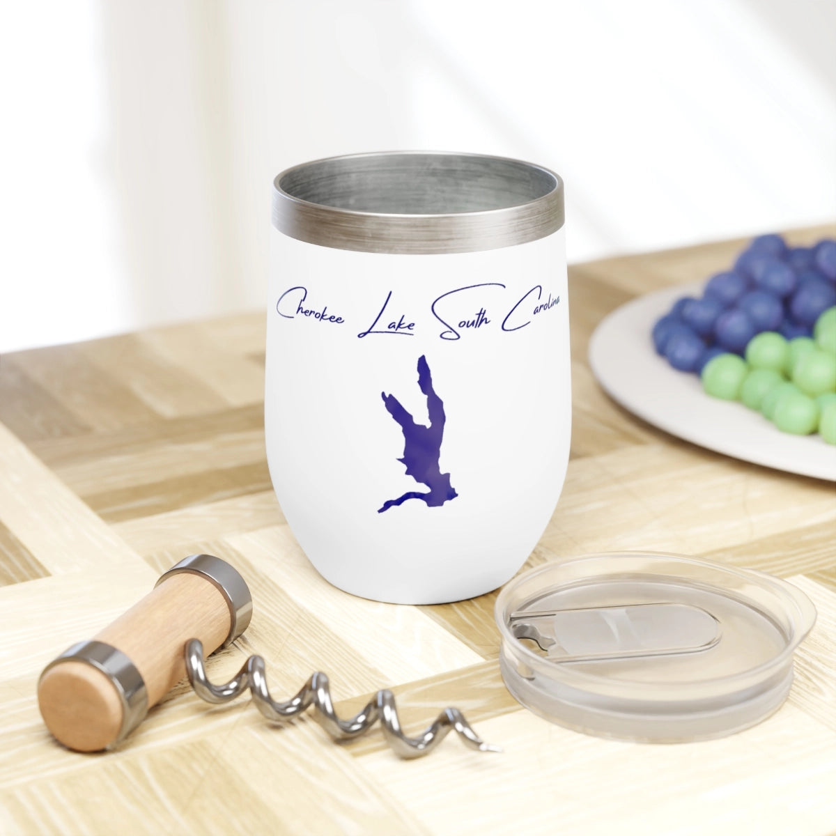 South Carolina Cherokee Lake  Wine Tumbler lifestyle view