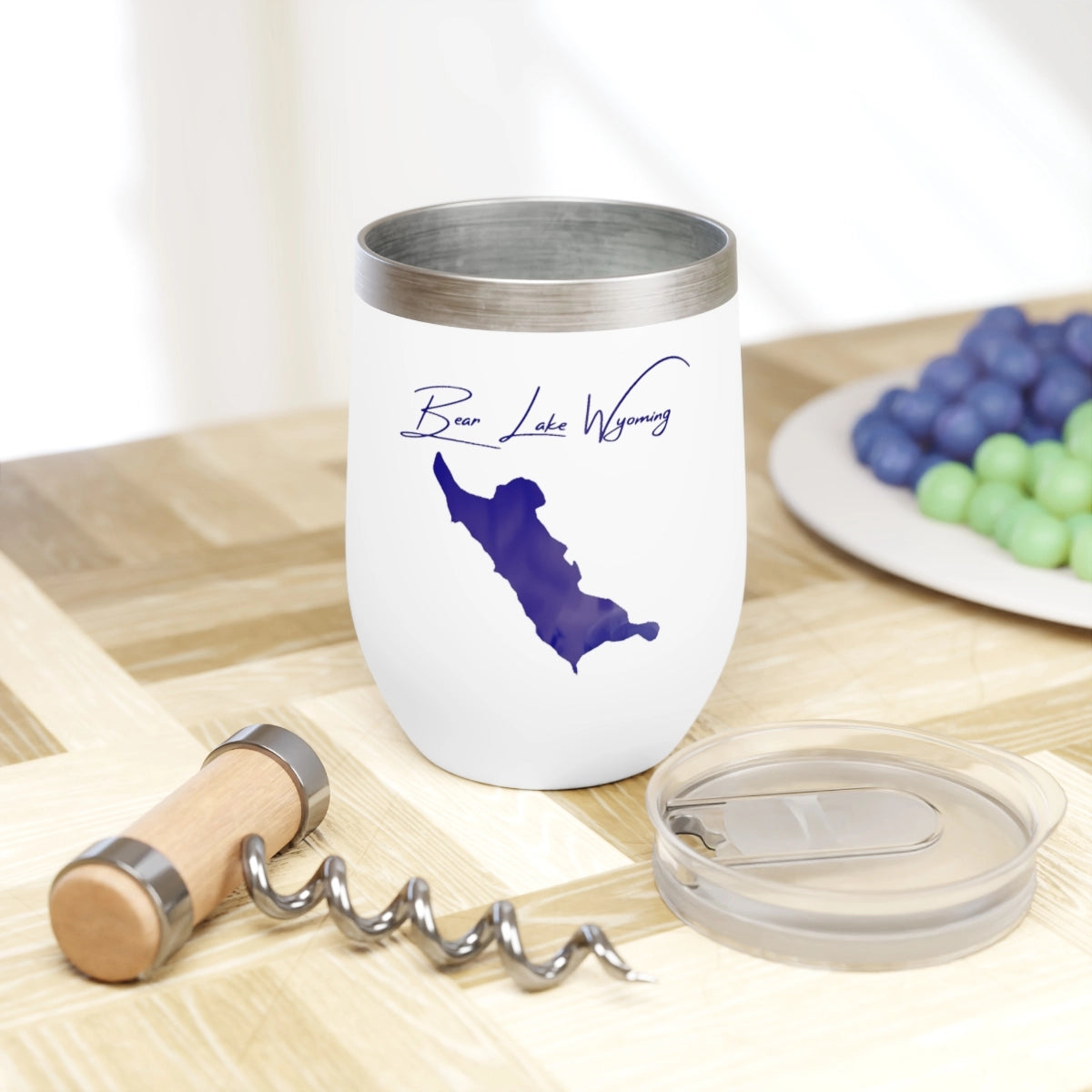 Wyoming  Bear Lake  Wine Tumbler lifestyle view