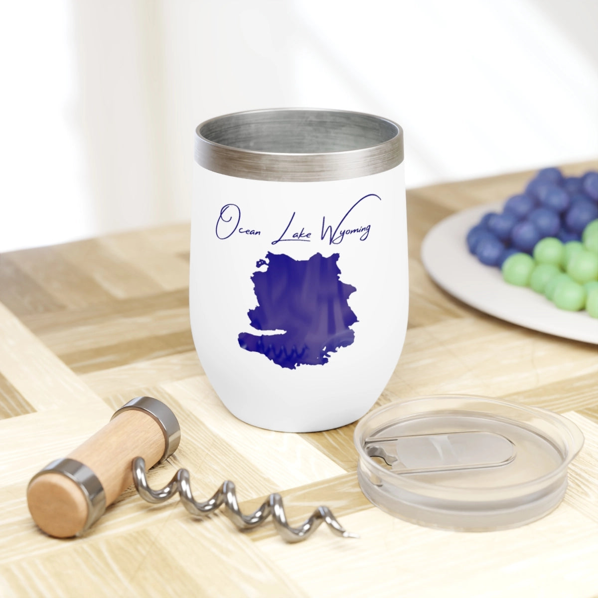 Wyoming  Ocean Lake  Wine Tumbler lifestyle view